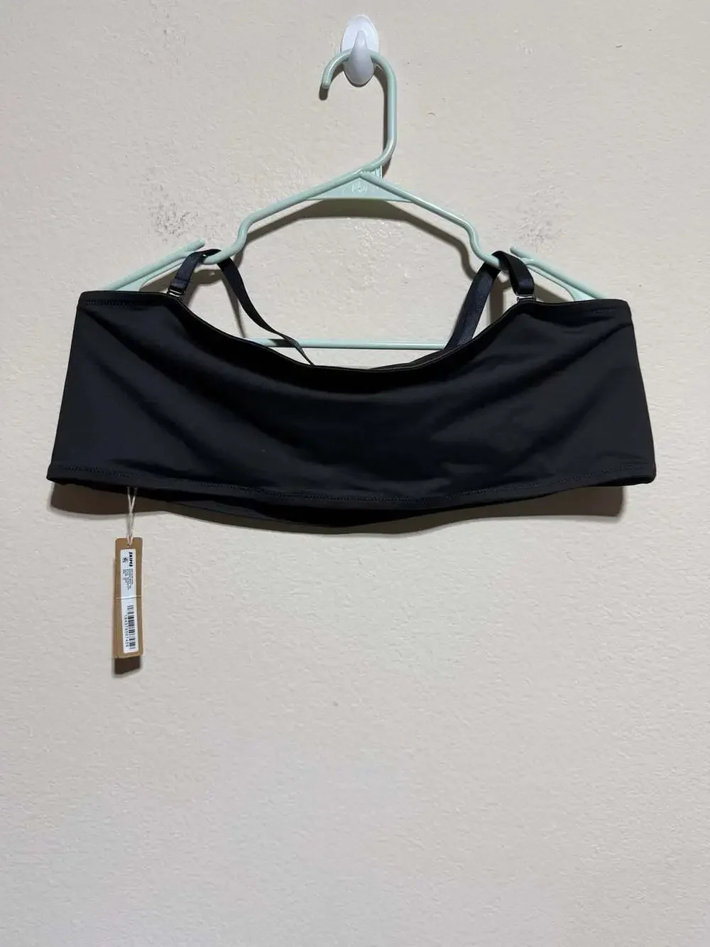 SKIMS Recycled Swim Bandeau Bikini Top in Onyx
